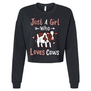 Cow Just a Who Loves Cows Gift for Cow Lovers. Cropped Pullover Crew