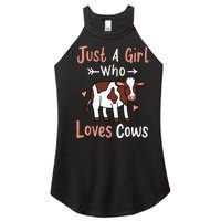 Cow Just a Who Loves Cows Gift for Cow Lovers. Women's Perfect Tri Rocker Tank