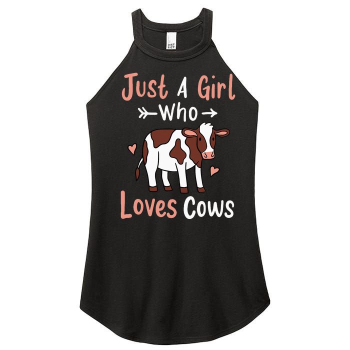 Cow Just a Who Loves Cows Gift for Cow Lovers. Women's Perfect Tri Rocker Tank