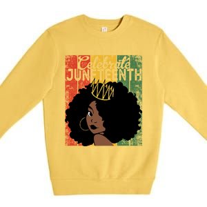 Celebrate Juneteenth African Melanin Blm Black History Gift Premium Crewneck Sweatshirt