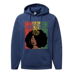 Celebrate Juneteenth African Melanin Blm Black History Gift Performance Fleece Hoodie