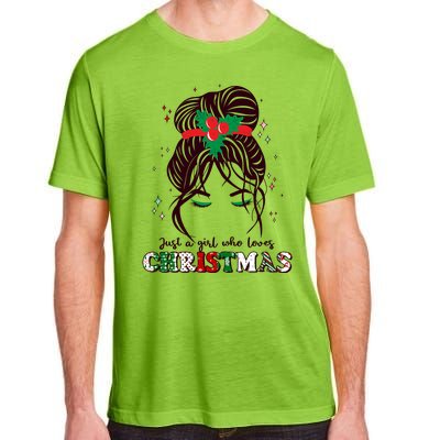 Cute Just A Girl Who Loves Christmas Adult ChromaSoft Performance T-Shirt