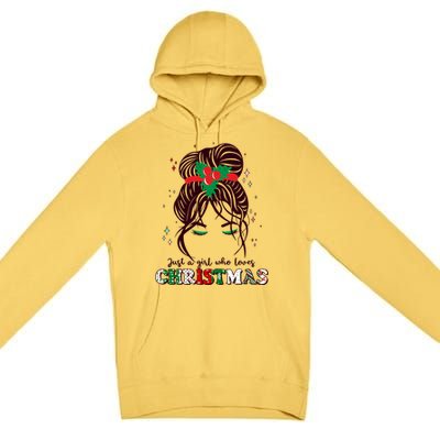 Cute Just A Girl Who Loves Christmas Premium Pullover Hoodie