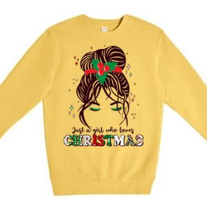 Cute Just A Girl Who Loves Christmas Premium Crewneck Sweatshirt