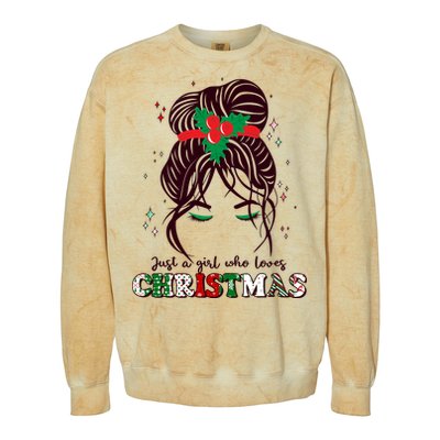 Cute Just A Girl Who Loves Christmas Colorblast Crewneck Sweatshirt