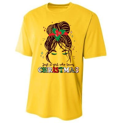 Cute Just A Girl Who Loves Christmas Performance Sprint T-Shirt