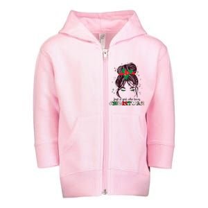 Cute Just A Girl Who Loves Christmas Toddler Zip Fleece Hoodie