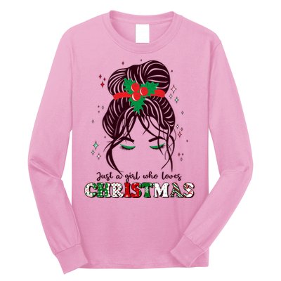 Cute Just A Girl Who Loves Christmas Long Sleeve Shirt