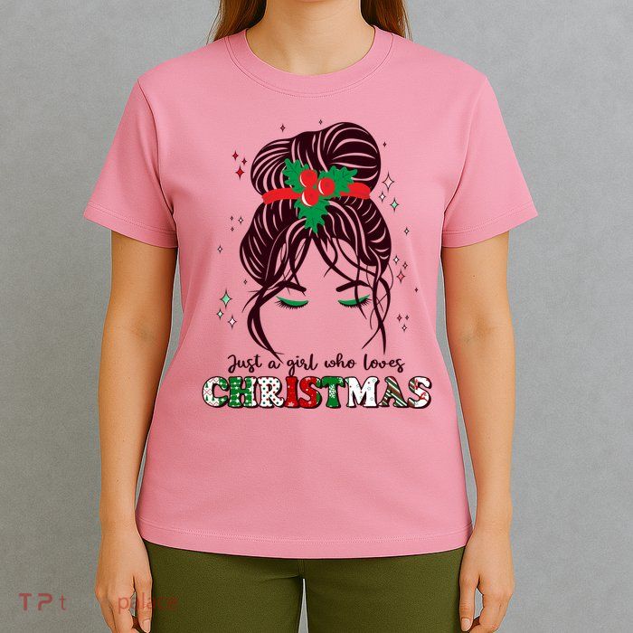Cute Just A Girl Who Loves Christmas T-Shirt