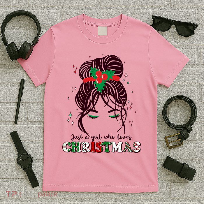 Cute Just A Girl Who Loves Christmas T-Shirt