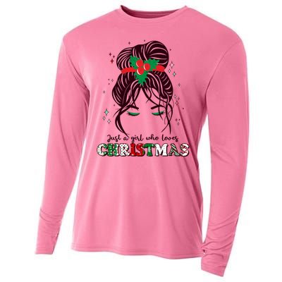 Cute Just A Girl Who Loves Christmas Cooling Performance Long Sleeve Crew