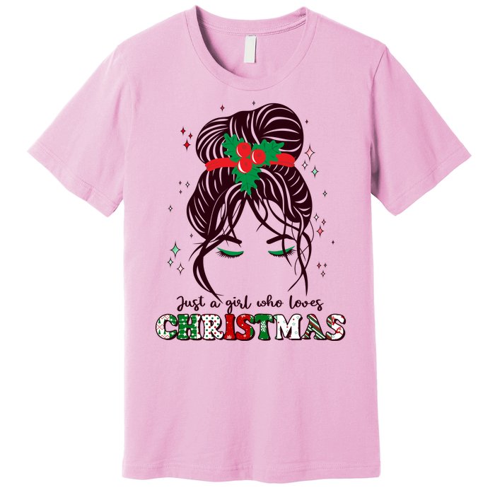 Cute Just A Girl Who Loves Christmas Premium T-Shirt