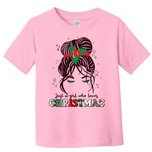 Cute Just A Girl Who Loves Christmas Toddler T-Shirt