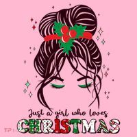Cute Just A Girl Who Loves Christmas Women's V-Neck T-Shirt