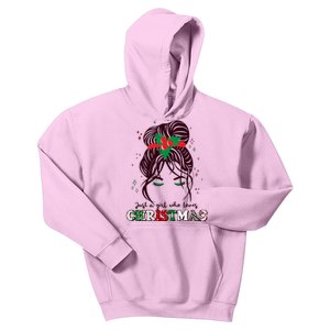 Cute Just A Girl Who Loves Christmas Kids Hoodie