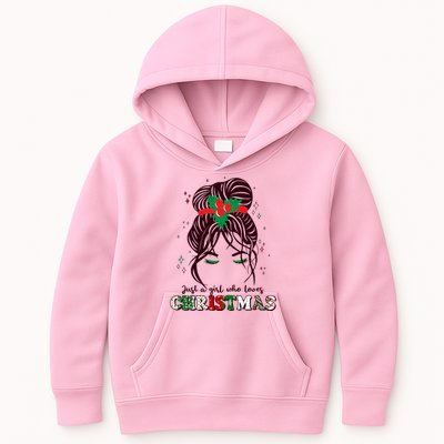 Cute Just A Girl Who Loves Christmas Kids Hoodie