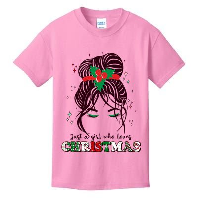 Cute Just A Girl Who Loves Christmas Kids T-Shirt