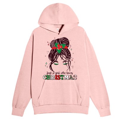 Cute Just A Girl Who Loves Christmas Urban Pullover Hoodie