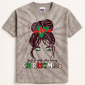 Cute Just A Girl Who Loves Christmas Kids Tie-Dye T-Shirt