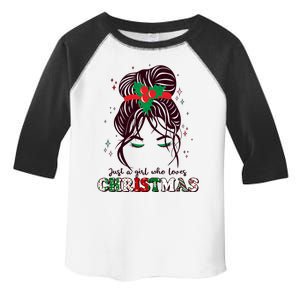 Cute Just A Girl Who Loves Christmas Toddler Fine Jersey T-Shirt