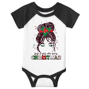 Cute Just A Girl Who Loves Christmas Infant Baby Jersey Bodysuit