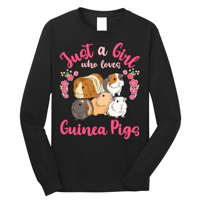 Cute Just A Girrl Who Loves Guinea Pigs Women Long Sleeve Shirt