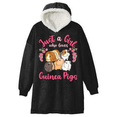 Cute Just A Girrl Who Loves Guinea Pigs Women Hooded Wearable Blanket