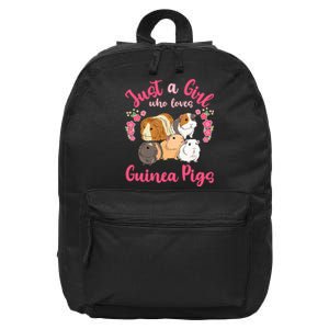 Cute Just A Girrl Who Loves Guinea Pigs Women 16 in Basic Backpack