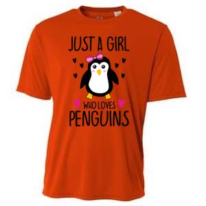 Cute Just A Who Loves Penguins Trendy Penguin Gift Cooling Performance Crew T-Shirt