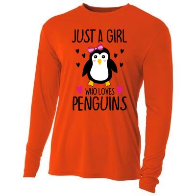 Cute Just A Who Loves Penguins Trendy Penguin Gift Cooling Performance Long Sleeve Crew