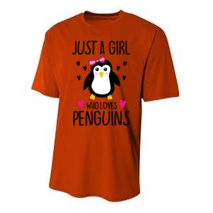 Cute Just A Who Loves Penguins Trendy Penguin Gift Performance Sprint T-Shirt