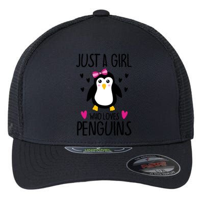 Cute Just A Who Loves Penguins Trendy Penguin Gift Flexfit Unipanel Trucker Cap