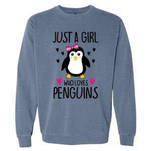 Cute Just A Who Loves Penguins Trendy Penguin Gift Garment-Dyed Sweatshirt