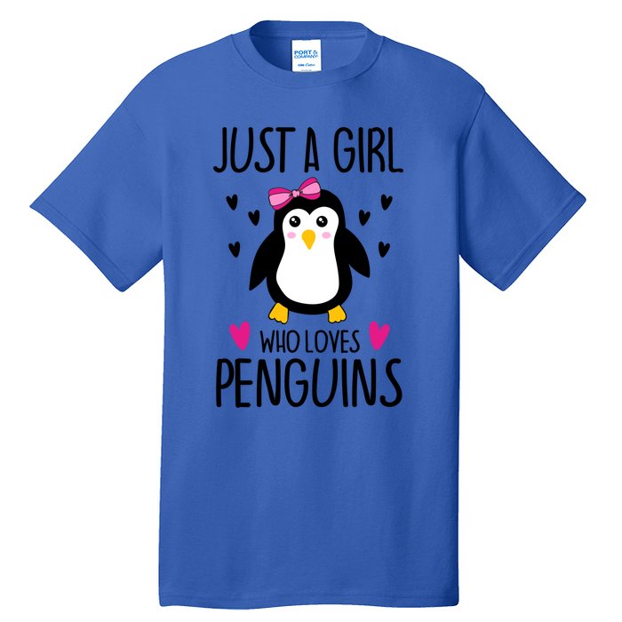 Cute Just A Who Loves Penguins Trendy Penguin Gift Tall T-Shirt