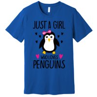 Cute Just A Who Loves Penguins Trendy Penguin Gift Premium T-Shirt