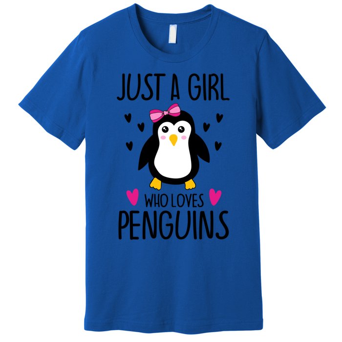 Cute Just A Who Loves Penguins Trendy Penguin Gift Premium T-Shirt