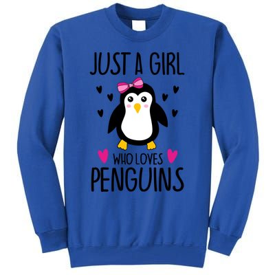 Cute Just A Who Loves Penguins Trendy Penguin Gift Tall Sweatshirt