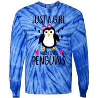 Cute Just A Who Loves Penguins Trendy Penguin Gift Tie-Dye Long Sleeve Shirt