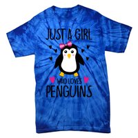 Cute Just A Who Loves Penguins Trendy Penguin Gift Tie-Dye T-Shirt