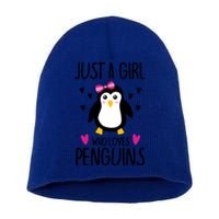 Cute Just A Who Loves Penguins Trendy Penguin Gift Short Acrylic Beanie