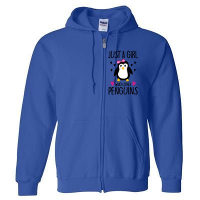 Cute Just A Who Loves Penguins Trendy Penguin Gift Full Zip Hoodie