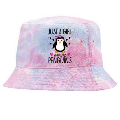 Cute Just A Who Loves Penguins Trendy Penguin Gift Tie-Dyed Bucket Hat