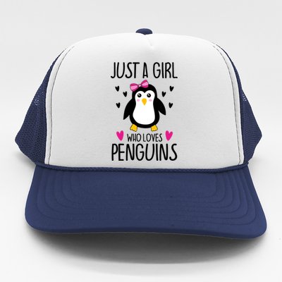 Cute Just A Who Loves Penguins Trendy Penguin Gift Trucker Hat