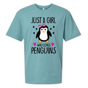 Cute Just A Who Loves Penguins Trendy Penguin Gift Sueded Cloud Jersey T-Shirt