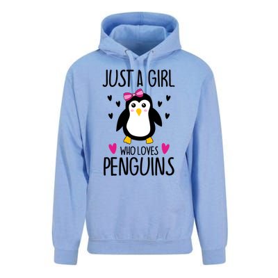 Cute Just A Who Loves Penguins Trendy Penguin Gift Unisex Surf Hoodie