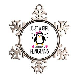 Cute Just A Who Loves Penguins Trendy Penguin Gift Metallic Star Ornament