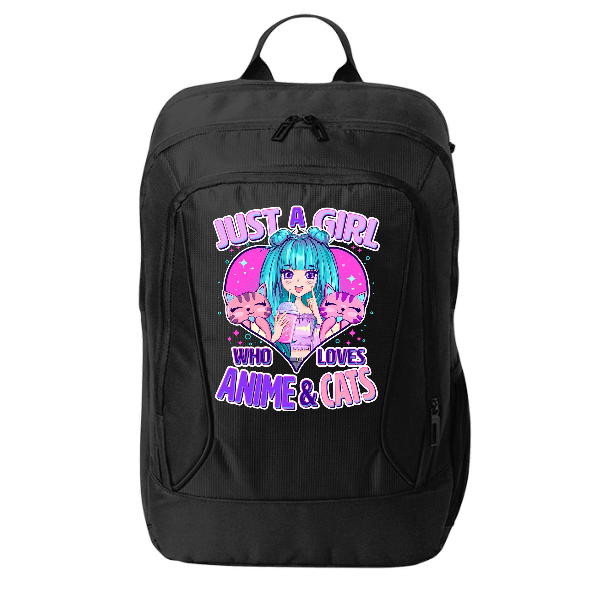 Cute Just A Girl Who Love Anime And Cats City Backpack