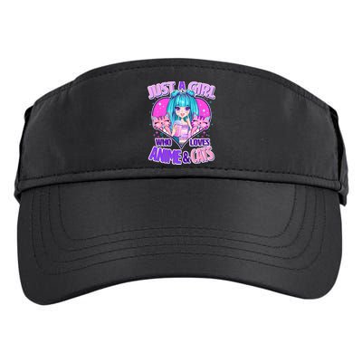 Cute Just A Girl Who Love Anime And Cats Adult Drive Performance Visor