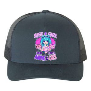 Cute Just A Girl Who Love Anime And Cats Yupoong Adult 5-Panel Trucker Hat