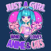 Cute Just A Girl Who Love Anime And Cats Flat Bill Trucker Hat